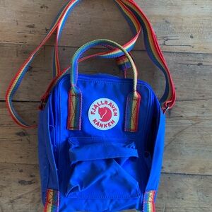 Fjallraven Kanken sling Bag with Rainbow Straps